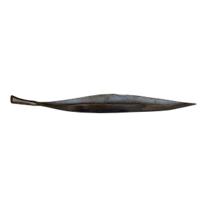 Modern Indoor Outdoor Pewter Finished Elongated Leaflet Bowl