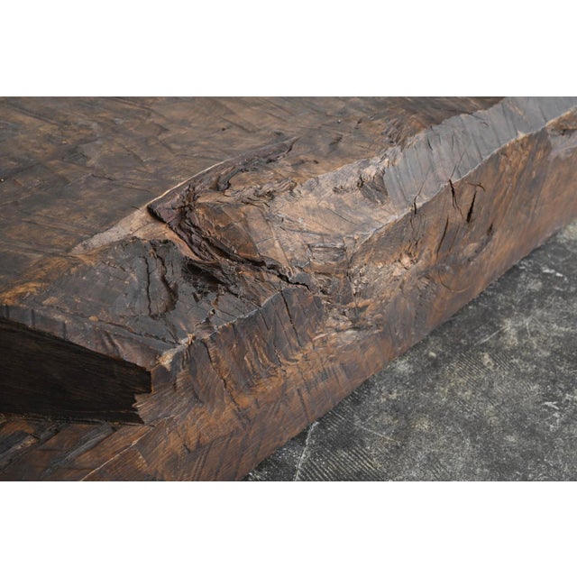 Brown Antique Old Japanese Wooden Low Table / 20th Century / Display Stand/ Ta141 For Sale - Image 8 of 18