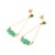 Contemporary Emerald Diamond Articulated Drop Earrings in 18k Yellow Gold- 2 Pieces For Sale - Image 3 of 10