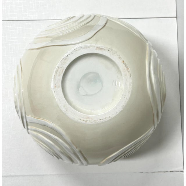 1980's Ceramic Contemporary Swirl Design Large Bowl For Sale In Charlotte - Image 6 of 7