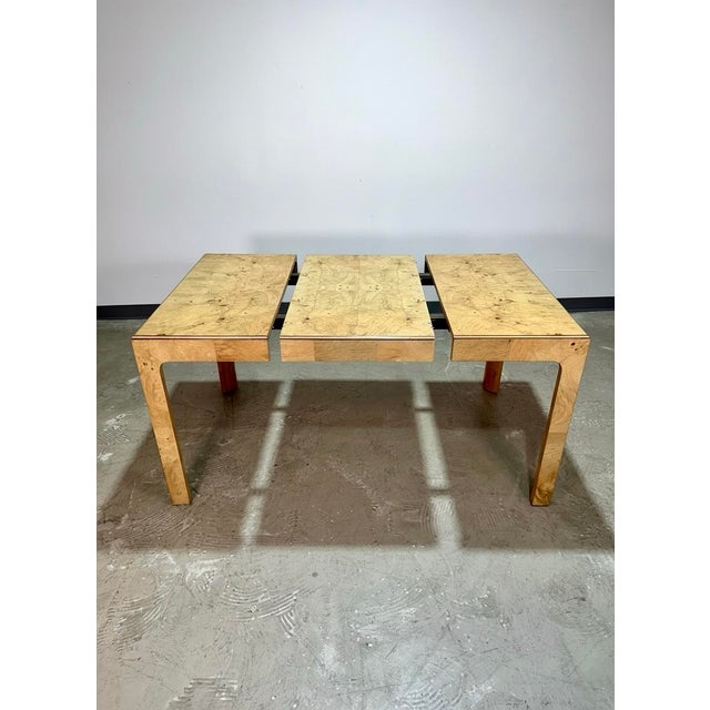 Henredon Vintage Henredon Scene Two Burlwood Parsons Dining Table For Sale - Image 4 of 12