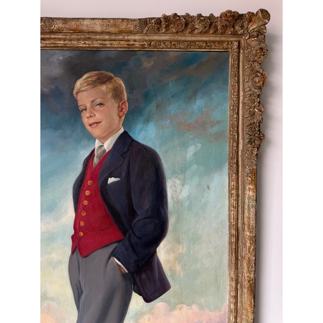 1937 Emilie Antoine Verpilleux (Belgian / British, 1888–1964) Oil Portrait on Canvas Painting– Ornate Gilt Frame For Sale In Miami - Image 6 of 12