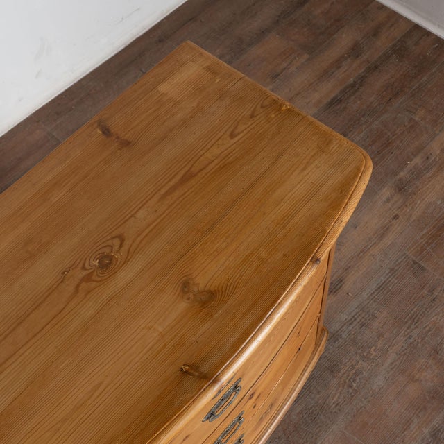 19th Century Danish Pine Bow Front Chest of Four Drawers For Sale - Image 6 of 11