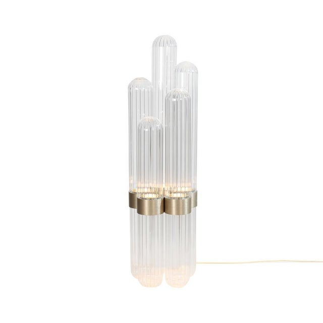Cactus big floor lamp transparent by pulpo. Dimensions: d30 cm x h100 cm. Materials: borosilicate glass, steel, brass,...