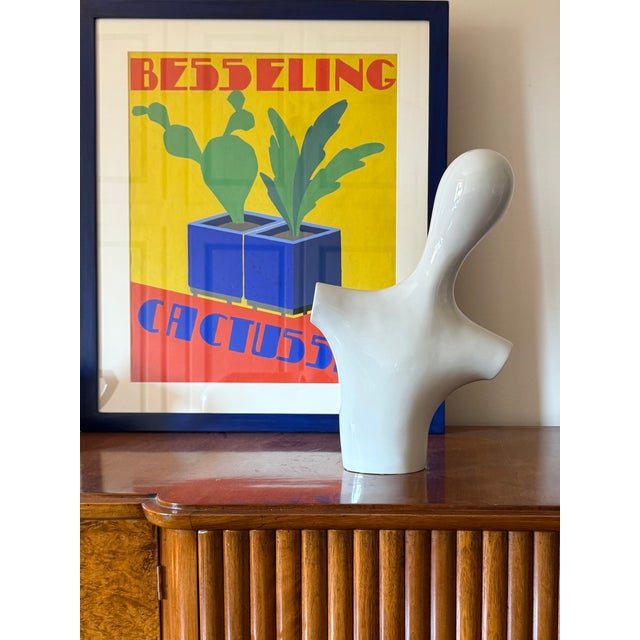 Postmodern white ceramic bust sculpture Italy 1980s 45 cm H - 30 × 13 cm Conditions: excellent, no defects