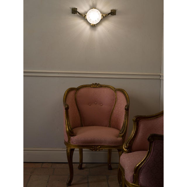 Antique Art Nouveau Liberty Wall Lamp with Central Light, Italy, 1910 For Sale - Image 6 of 9