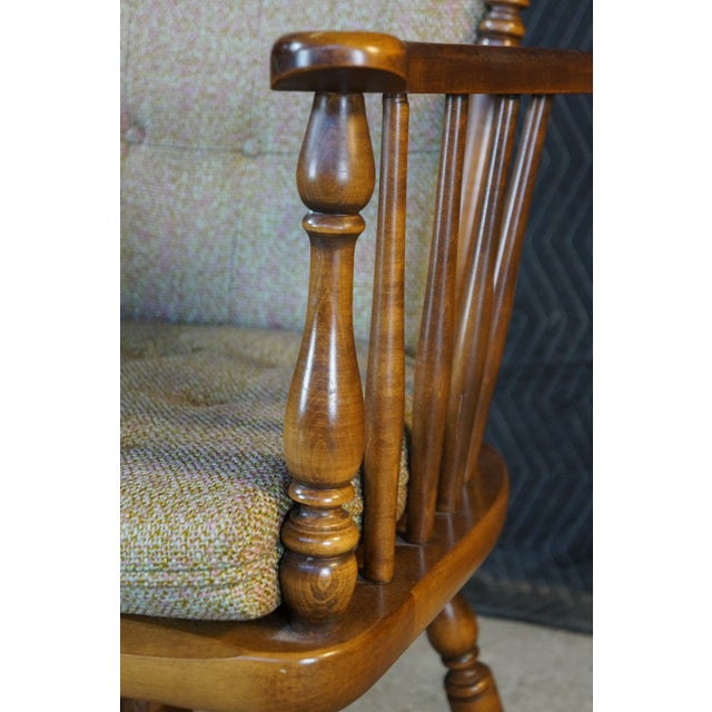1960's Heywood Wakefield Windsor Back Maple Writing Desk Arm Chair With Drawer For Sale - Image 10 of 18