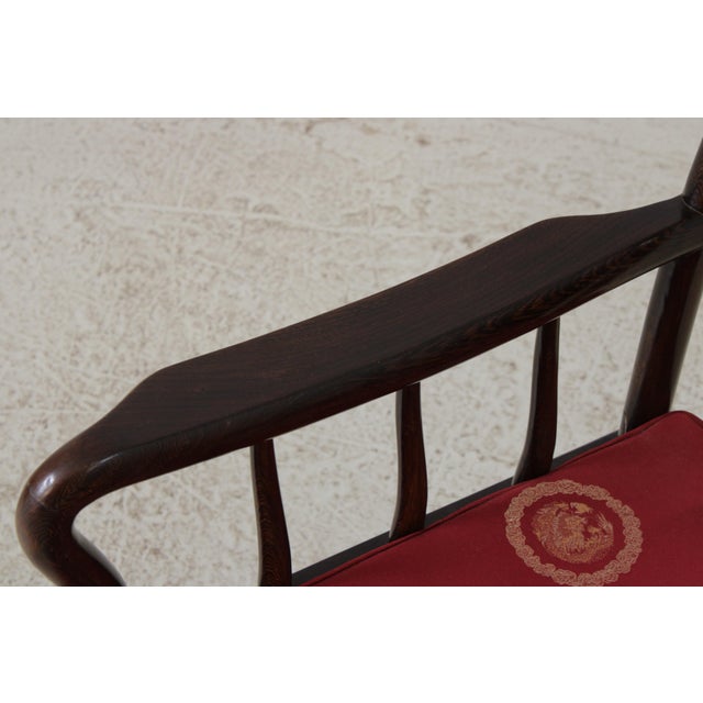 Brown Pair Vintage Chinese Rosewood Armchairs For Sale - Image 8 of 13