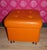 Orange Leatherette Stool, 1970s For Sale - Image 6 of 10