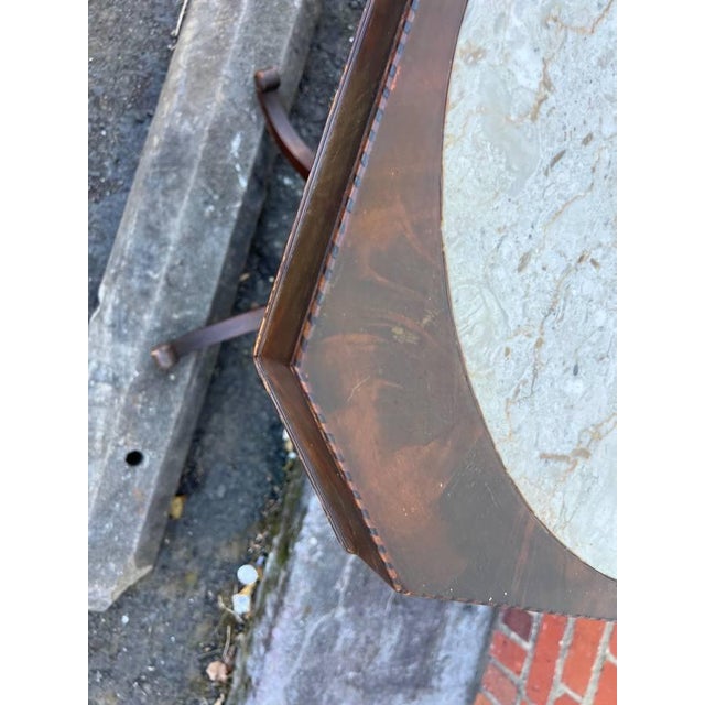 Antique Early 20th Century Regency Style Flame Mahogany Marble Top Side Tables For Sale In Washington DC - Image 6 of 11