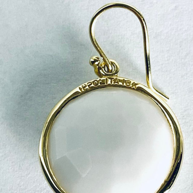 Ippolita Lollipop Collection 18k Yellow Gold Opaque White Crystal Earrings - 2 Pieces For Sale - Image 4 of 12