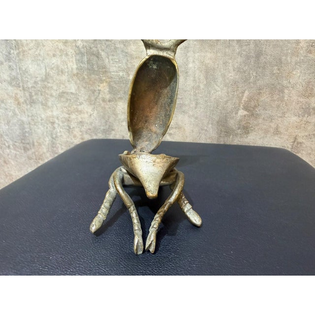 Vintage Cast Brass Beetle Ashtray For Sale - Image 9 of 10