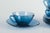 Blue Glass Coffee Cups and Saucers from Vereco, 1970-1980s, Set of 10 For Sale - Image 3 of 5