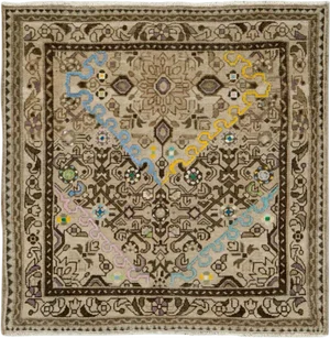 Vintage Persian Malayer Rug – Size: 3' 4" X 3' 5"
