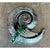 Vintage Silver Spiral Brooch With Green Detail For Sale - Image 4 of 12