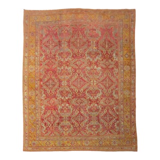 Raspberry Oversize Antique Turkish Oushak, 12'2'' X 17'10'' For Sale