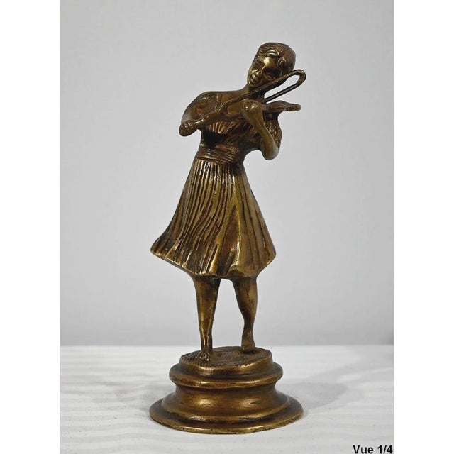 Bronze Violinist Sculpture, Late 19th Century For Sale - Image 4 of 18
