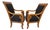 Antique 19th C Biedermeier Armchairs in Walnut & Black Boucle - A Pair For Sale