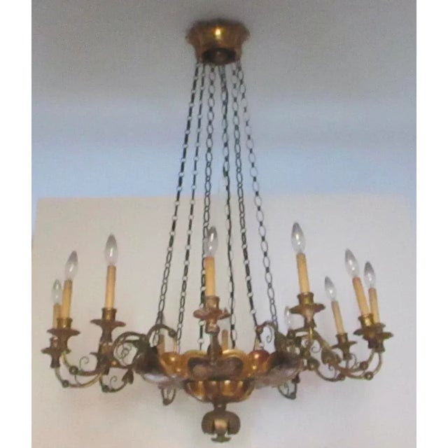 Vintage 1930s Belle Epoche 12 Arm Chandelier For Sale - Image 12 of 12