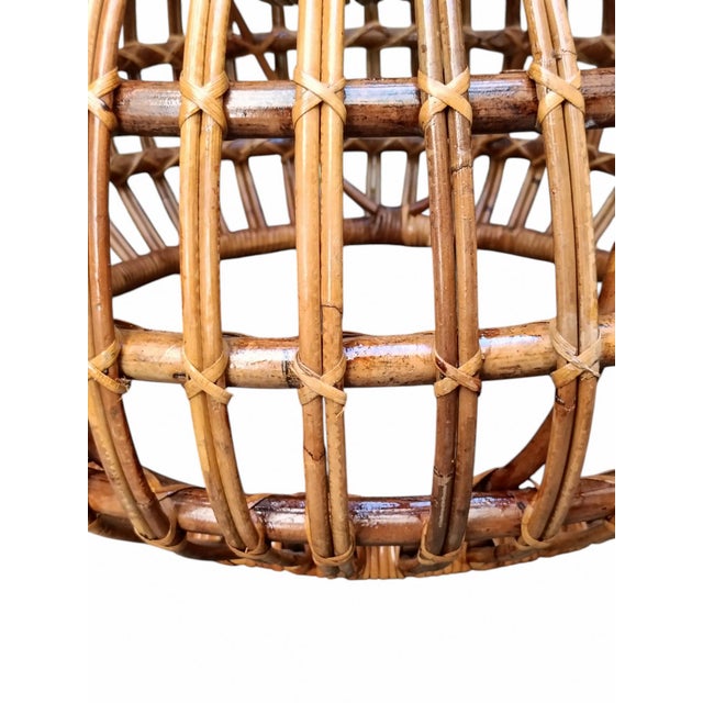 Ico Parisi Vintage Round Rattan Pouf by Ico Parisi for Bonacina, 1960 For Sale - Image 4 of 10