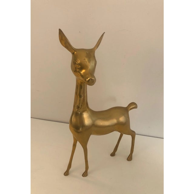 Brass Doe Sculpture, French, Circa 1970 For Sale - Image 9 of 11