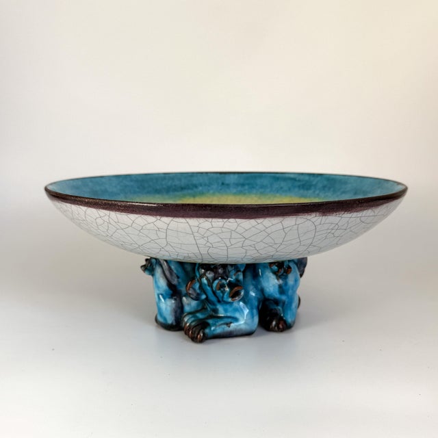 Sculptural Footed Bowl by Christian Heißer for Karlsruhe Majolica, 1935 For Sale - Image 9 of 9