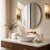 Modern Minimalist Split Circle Wall Mirror With Black Center For Sale - Image 6 of 11