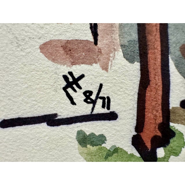 1970s Henry Emil Salloch Original Watercolor on Paper Cicero, Il. 1971. For Sale - Image 5 of 7