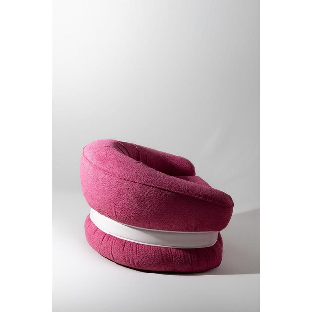 Mid-Century Modern Premiere Armchairs in Pink Bouclé from Adriano Piazzesi, 1970s, Set of 2 For Sale - Image 3 of 13