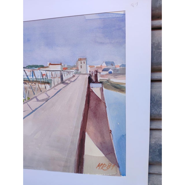 Michel Roubille, L'Île d'Yeu, 1981, Watercolor For Sale - Image 4 of 6