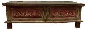 Folk Art Storage Chest Coffee Table, 1890s