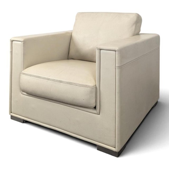 Cream Leather Lounge Chair from Rivolta, Italy, 2000s For Sale - Image 11 of 11