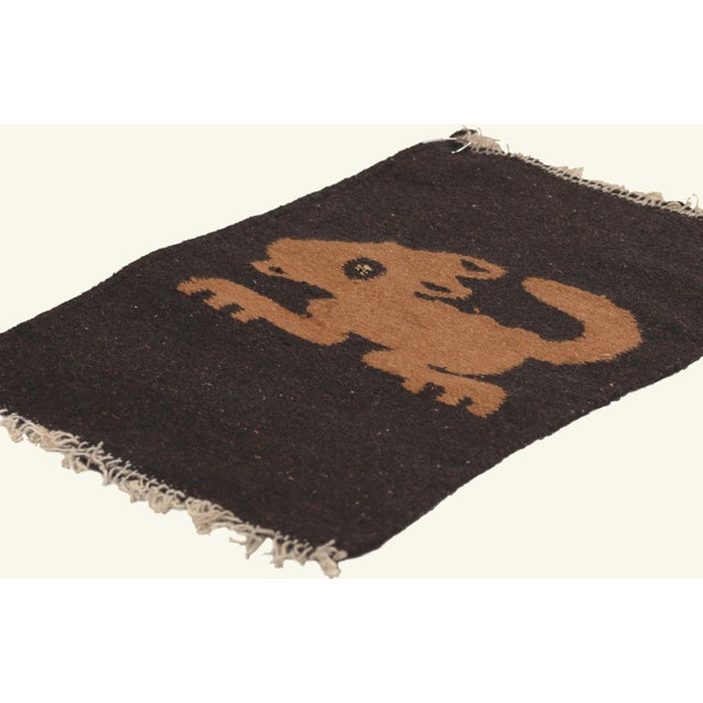 79804 Vintage Mexican Zapotec Rug, 01'02 x 01'06. The Ancestral Guardian: A Vintage Mexican Zapotec Masterpiece of Sacred...