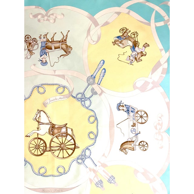 Hermès HERMES MOBILE TOYS 1984 By Nina silk scarf For Sale - Image 4 of 10