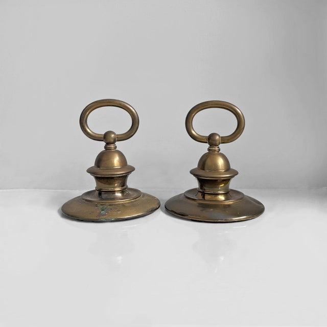 Mid-Century Modern Italian Brass Doorstops, 1950s, Set of 2 For Sale - Image 17 of 17