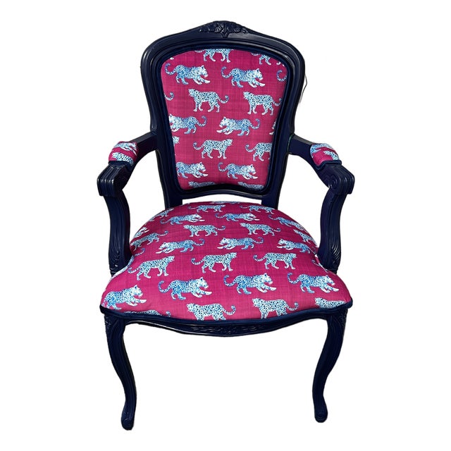 18th Century Whimsical Animal Print - Updated Louis XV-Style Chair For Sale
