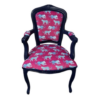 Whimsical Animal Print - Updated Louis XV-Style Chair For Sale