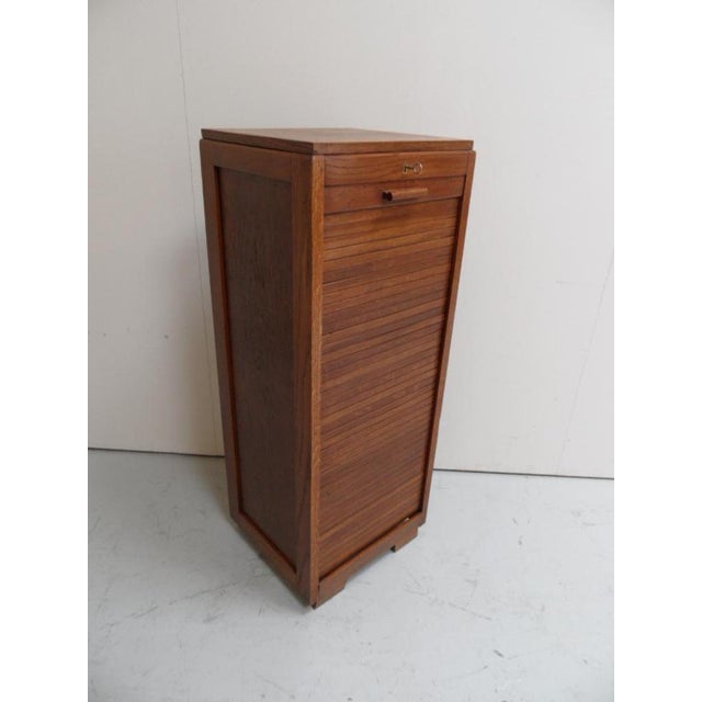 Vintage Filing Cabinet with Roller Shutter, 1930s For Sale - Image 3 of 14