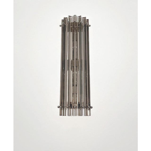 Italian Smoked Murano Glass Wall Sconces in the style of Venini, 1990s, Set of 4 For Sale - Image 10 of 18