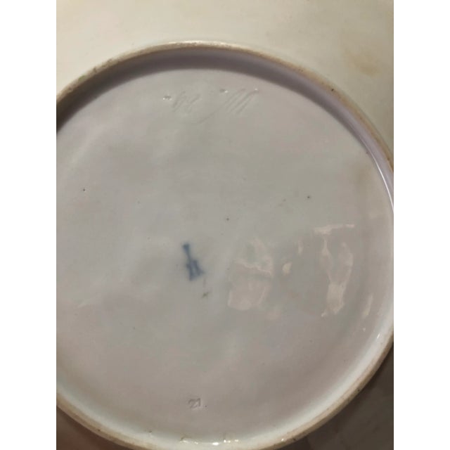 Mid 19th Century Antique Meissen Green Leaves Plates - a Pair For Sale - Image 5 of 9