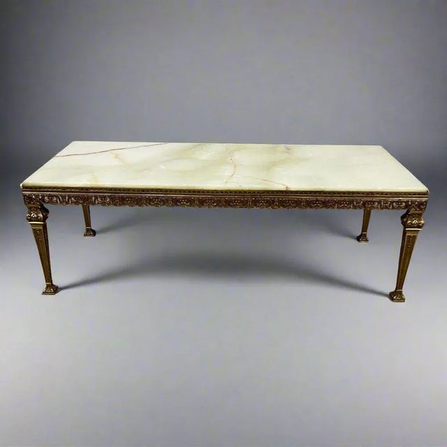 Brass and Marble Living Room Table For Sale - Image 13 of 13