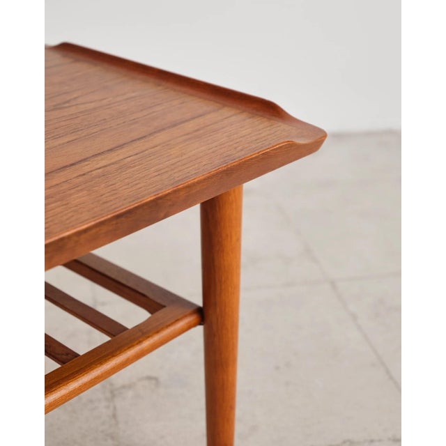 Coffee Table in Teak with Newspaper Shelf by Holger Georg Jensen for Kubus, Denmark, 1960s For Sale - Image 11 of 17