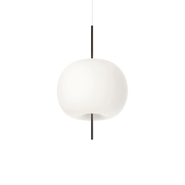 Large 'Kushi' Opaline Glass and Metal Suspension Lamp for Kdln in Black For Sale - Image 13 of 13