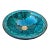 Contemporary Turquoise Sink Washbasin in Handmade and Hand-Painted Moroccan Ceramic For Sale