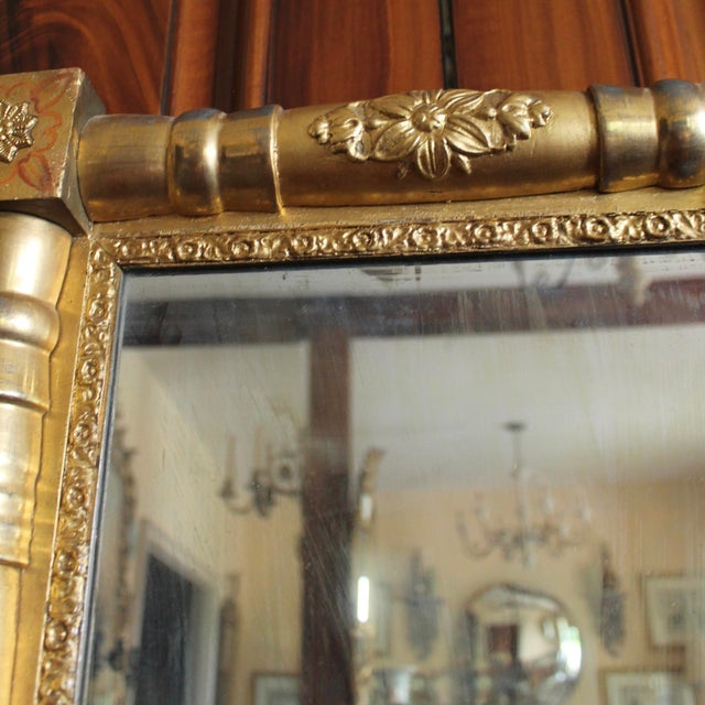 Small Antique American Sheraton Giltwood Mirror For Sale - Image 6 of 13