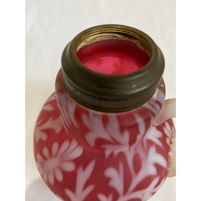 Antique Cranberry Art Glass Vessel For Sale - Image 6 of 8