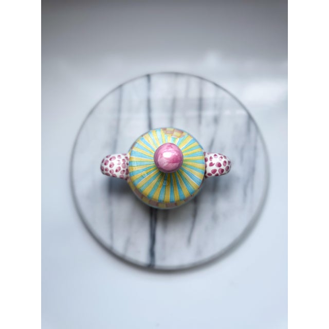 Traditional Vintage Hand Painted MacKenzie Childs "Aurora" Sugar Bowl For Sale - Image 3 of 6