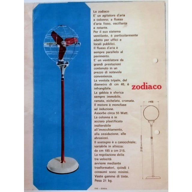 Metal San Giorgio Zodiaco Column Fan, Italy, 1950s For Sale - Image 7 of 10