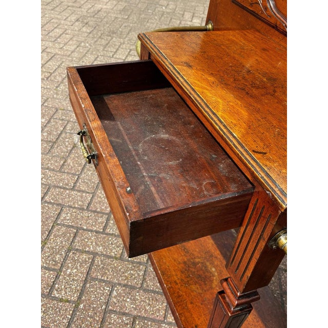 Edwardian Light Oak Hall Stand with Mirror For Sale - Image 6 of 18