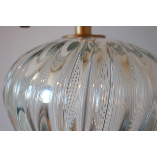 Metal Clear Mid-Century Marbro Murano Glass Lamps For Sale - Image 7 of 10